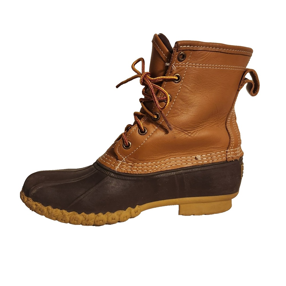LL BEAN Boots Womens 7 M Gore-Tex Thinsulate Duck Boots USA 8" Leather 212081
